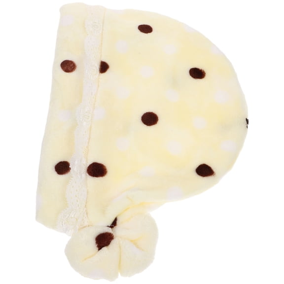 KONTONTY 2Pcs Flannel Sleep Hat for Women Detail Household Use