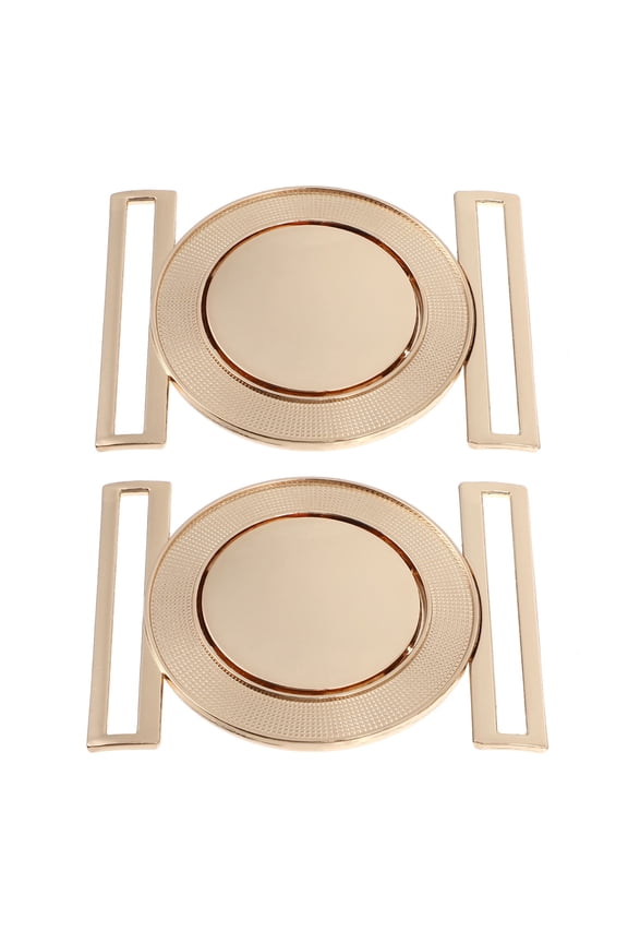 Set of 2 Golden Zinc Alloy Belt Button Connectors for Waist Belt Accessories