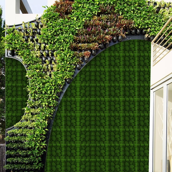 KONTONTY 2Pcs Fake Moss Panel Wall Decor Greenery Wall Covering for Home and Event Use