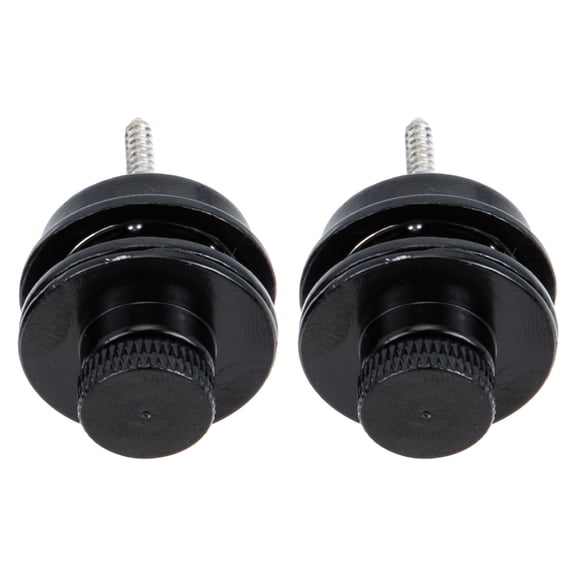 KONTONTY 2Pcs Guitar Strap Lock Buckles Black Metal Strap Buttons Easy Install Secure for Bass Guitar