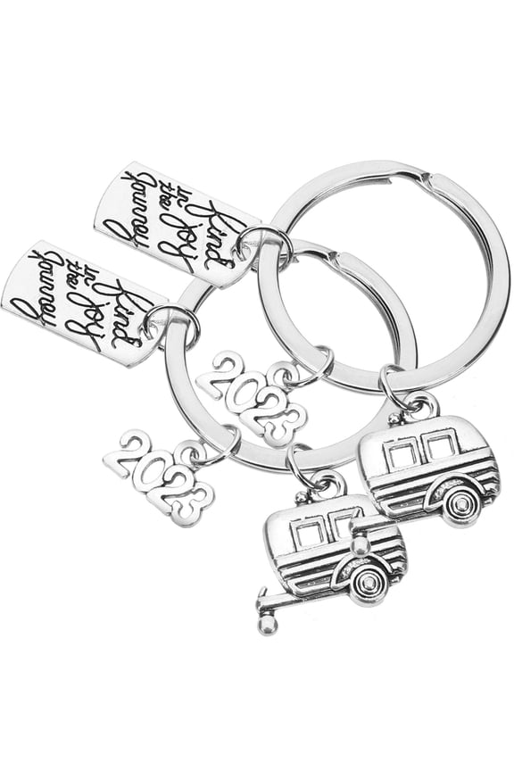 2-Pack Travel Inspired Metal Keychains with Motivational Quotes for Car Keys, Backpacks, and Bags Accessories