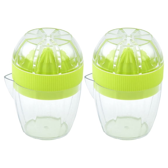 KONTONTY 2Pcs Manual Juice Maker Green Plastic Fruit Squeezer for Kitchen Ergonomic Hand Press Juicer