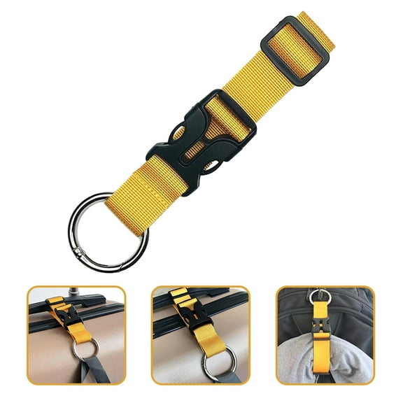 KONTONTY 2Pcs Yellow Travel Luggage Belt with Metal Spring Buckle for Easy Fixing and Carrying