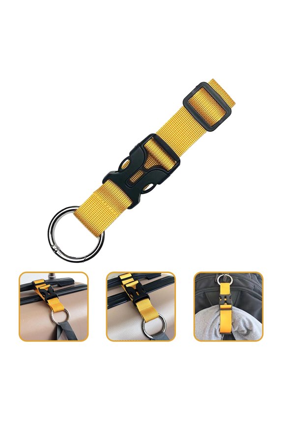 2Pcs Yellow Travel Luggage Belt with Metal Spring Buckle for Easy Fixing and Carrying