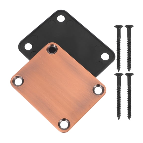 KONTONTY 2Pcs Metal Guitar Neck Plate Replacement with Screws for Electric Guitar Assorted Colors