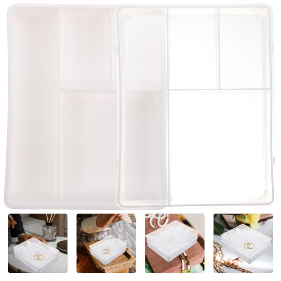 KONTONTY 2Pcs Multi Function Compact Drawer Cases Made of Premium ABS Material for Home Storage