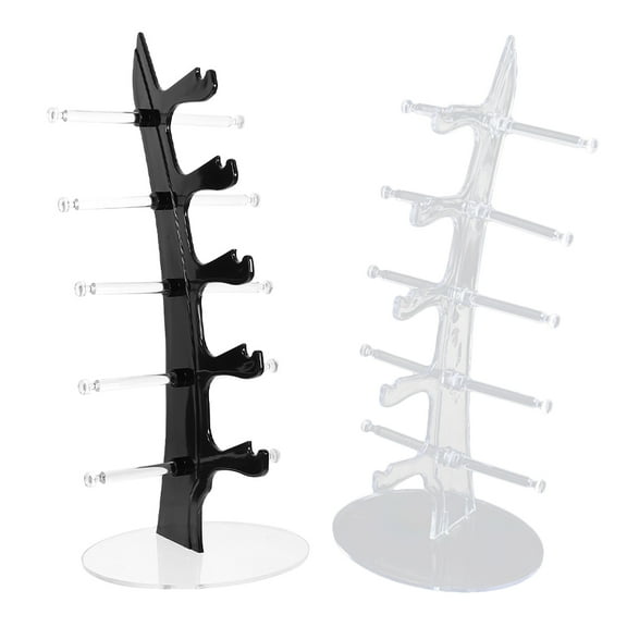 KONTONTY 2-Pack Assorted Color Plastic Eyewear Display Stand for Glasses Storage and Organization Holder