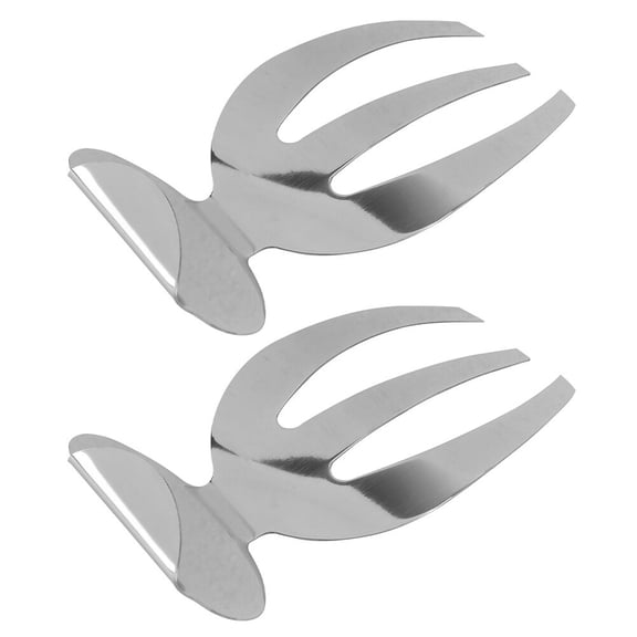 KONTONTY 2Pcs Plated Silver Salad Forks Stainless Steel Claws with Smooth Surface and No Rust