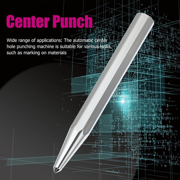KONTONTY High-Carbon Steel Center Punch Set Plated Silver for Industrial Use 2Pcs