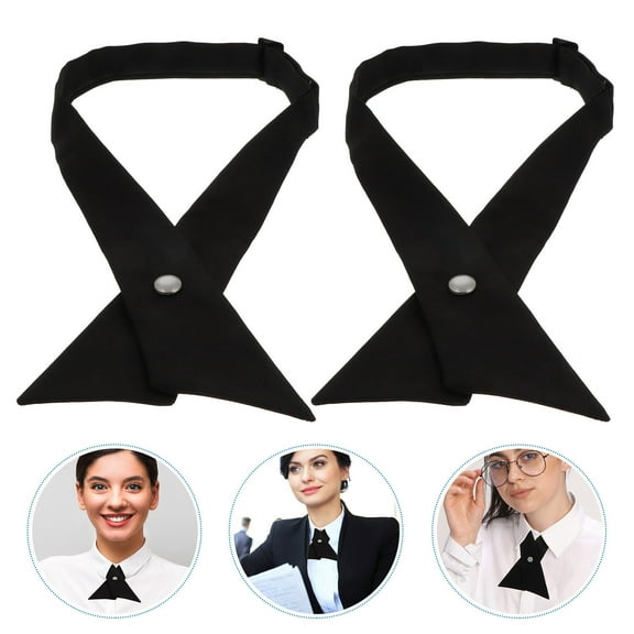 KONTONTY Premium Adjustable Black Cross Bowtie for School Uniforms, Comfortable and Stylish Formal Wear Accessory