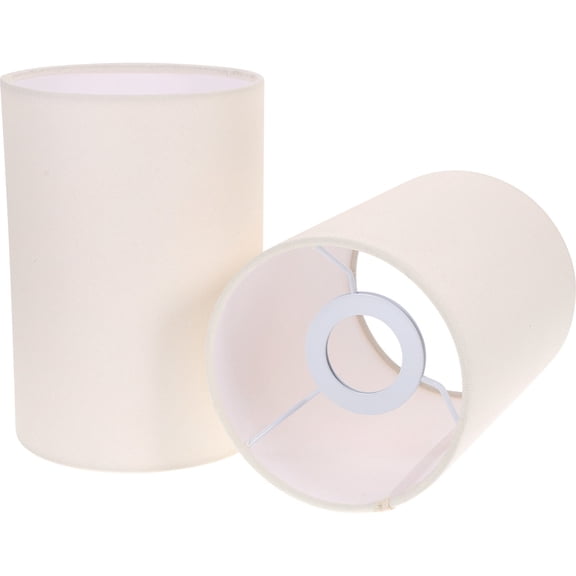 KONTONTY 2Pcs Round Beige Linen Fabric Light Cover for Pendant Lamp Floor and Wall Light