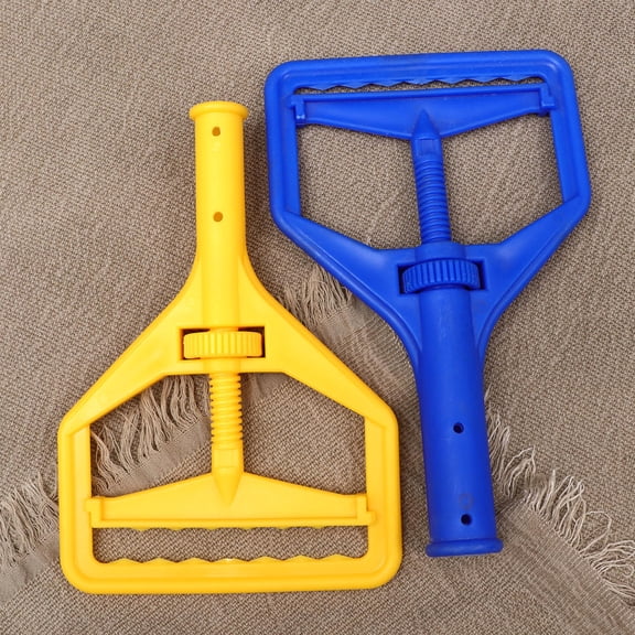 KONTONTY 2Pcs Screw Clamp Plastic Mop Head with Roller Adjustment for Convenient Use and Replacement