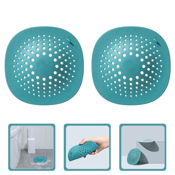 KONTONTY 2-Pack Dark Green Shower Drain Covers with Fine Mesh Hair Catchers for Bathroom and Home Use