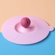 KONTONTY 2Pcs Leakproof Silicone Mug Lids Pink Multipurpose Cup Sealing Covers