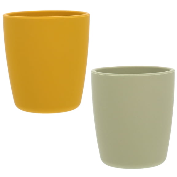 KONTONTY 2-Pack Silicone Toddler Training Cups, Assorted Colors, Daily Use Drinking Cups for Kids
