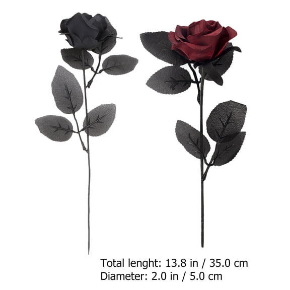 KONTONTY 2-Pack Artificial Rose Flowers Assorted Colors Faux Floral Decor for Photography Props and Home Decoration