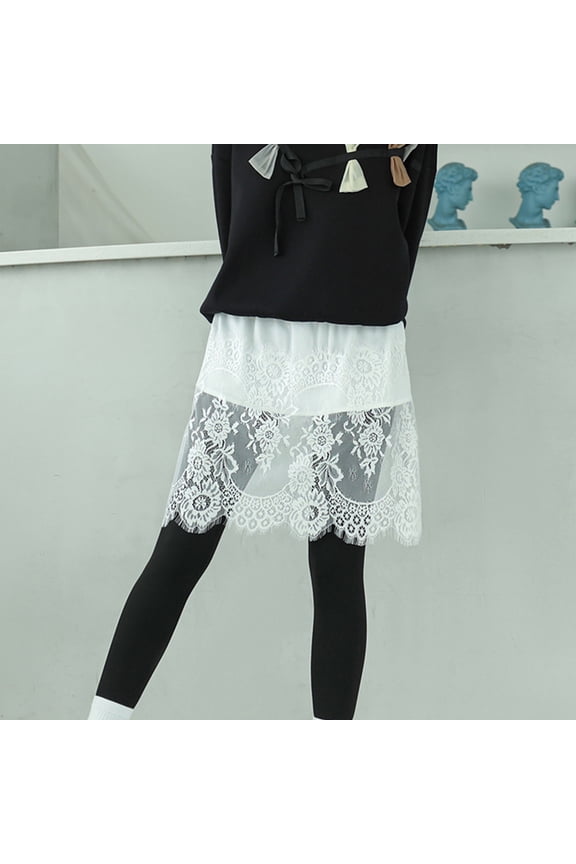 2Pcs Skirt Shirt Extender Chiffon White Layered Design For Women In Fall Styles