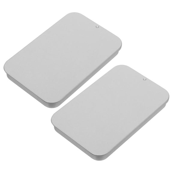 KONTONTY Set of 2 Small Tin Boxes with Slide Top, Metal Storage Cans for Balm, Travel, and Personal Items