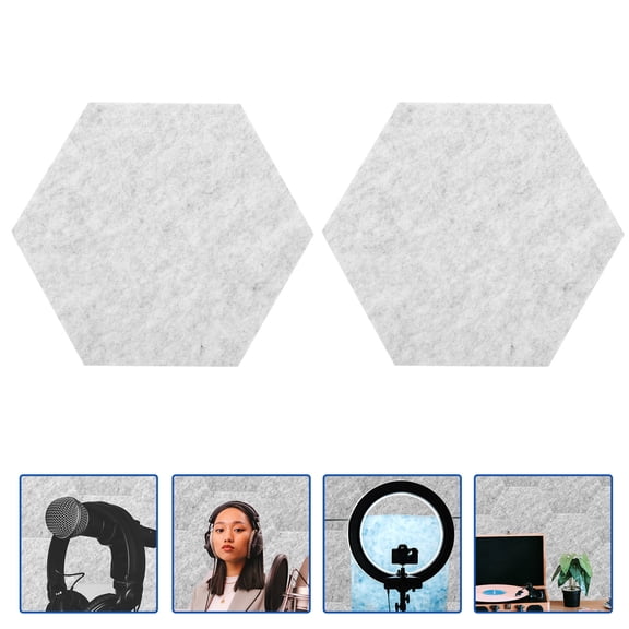 KONTONTY 2Pcs Sound Absorption Boards Grey Polyester for Indoor Use by Homeowners