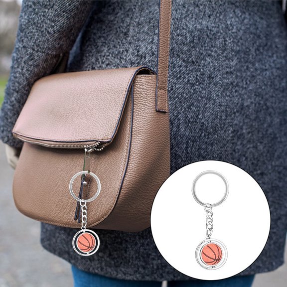 KONTONTY 2Pcs Sports Balls Key Ring Metal Keychain Decorative Bag Pendant Accessory