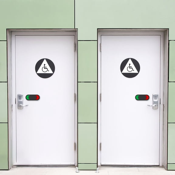 KONTONTY 2Pcs Toilet Signboard Assorted Colors for Office Door with Easy Paste Installation