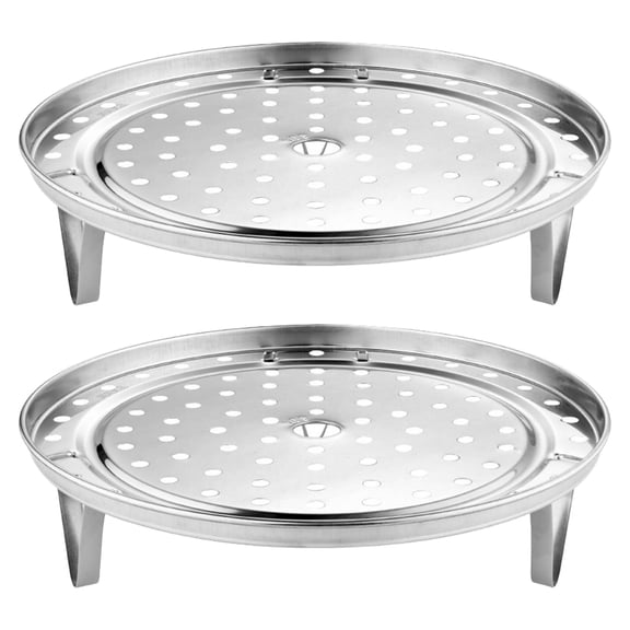 KONTONTY Set of 2 Stainless Steel Steaming Racks with Uniform Heating for Kitchen Food Steamer Trays