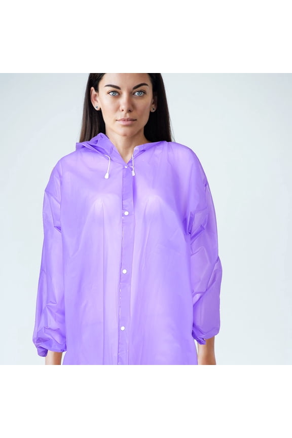 Stylish Violet Eva Mens Raincoat Waterproof Fullbody Coverage Portable