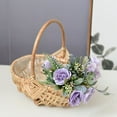thumbnail image 1 of KONTONTY 2Pcs Khaki Rattan Flower Baskets Handwoven with Handle for Wedding Banquet and Storage Use, 1 of 8