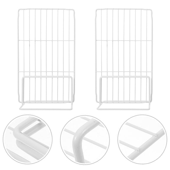 KONTONTY 2pcs Freezer Storage Separator Freezer Divider Iron Space Separation White