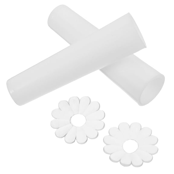 KONTONTY 2Pcs White Plastic Umbrella Tip Cap for Straight Rods, Durable Repair