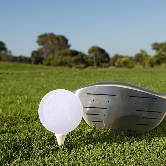 KONTONTY 2Pcs White Indoor Golfing Balls for Practice Synthetic Rubber Durable Material