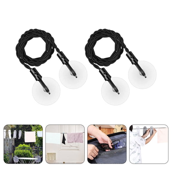 KONTONTY 2Pcs PVC Portable Clothes Drying Strap for Travel Camping and Balcony