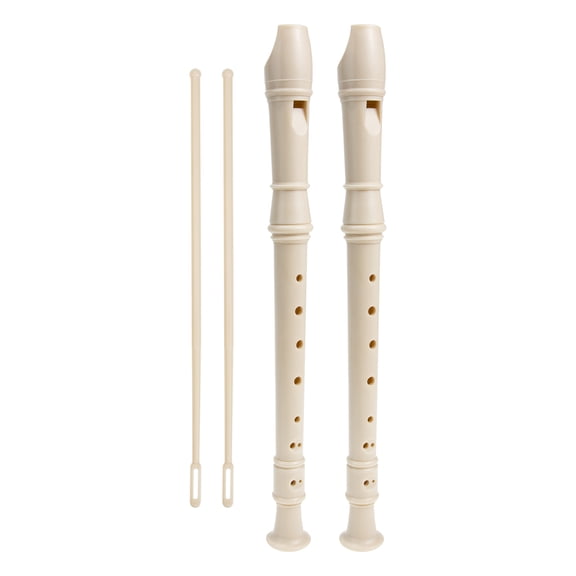 KONTONTY 2 Sets 8-Hole Clarinet for Beginners, Wind Instrument with Smooth Beige , Ideal Practice Musical Toy
