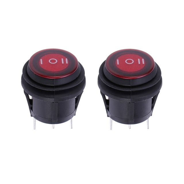 KONTONTY 2pcs AC 6A/250V 3 Pin Round Rocker Toggle ON/OFF Waterproof ...