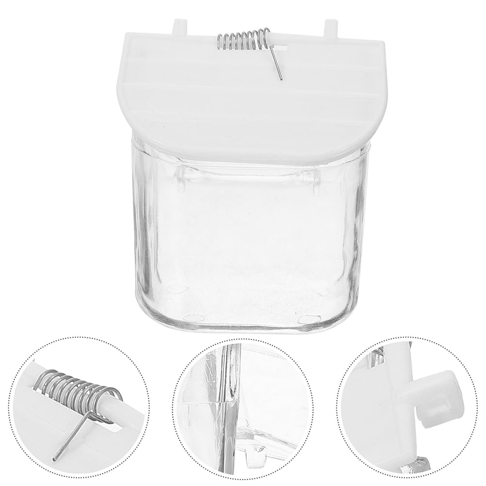 View of KONTONTY 2pcs Bird Cage Food Water Dish Protection Design Spring ...