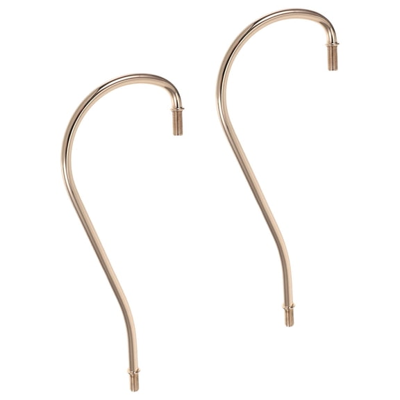 KONTONTY 2pcs Curving Lamp Pole Lamp Rod Replacement Curved Down Rod for Table Lamps and Floor Lamps Repair Accessories for DIY Lighting Projects