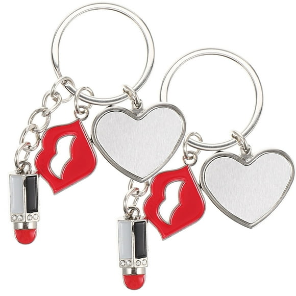 2pcs Heart Keychains for Couples DIY Sublimation Blanks Decorative Key Rings
