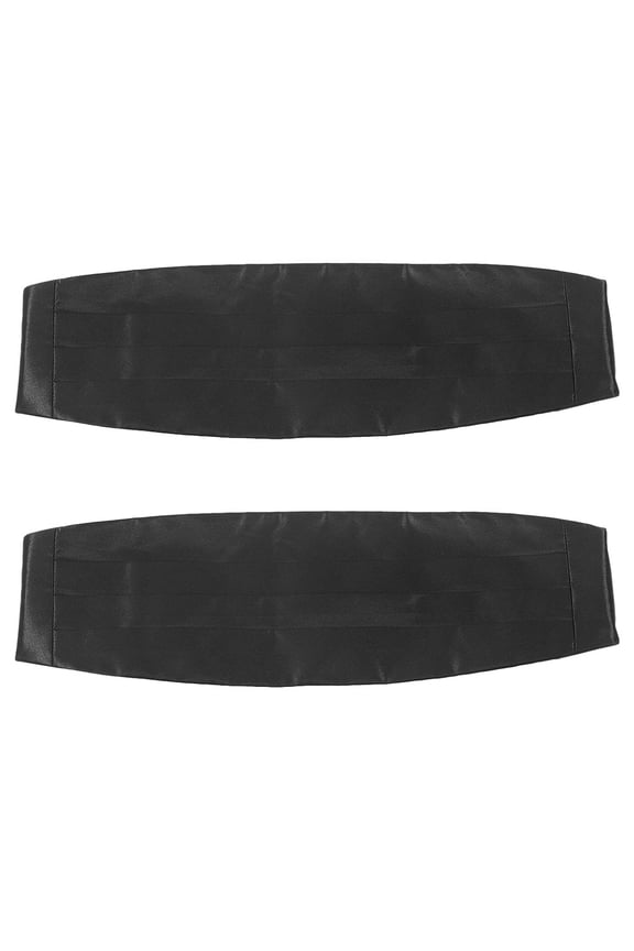 2pcs Men Solid Color Cummerbund Formal Tuxedo Accessories Adjustable Satin Waistband For Wedding And Party Events