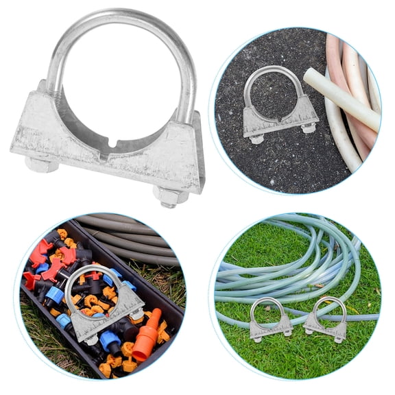 KONTONTY 2pcs U-Bolt Water Clamp Pipe U-Shaped Clamp Stock Pipe Parts Pipe Clamp Water Pipe Supplies Pipe Hanger U-Bolt Pipe Clamps