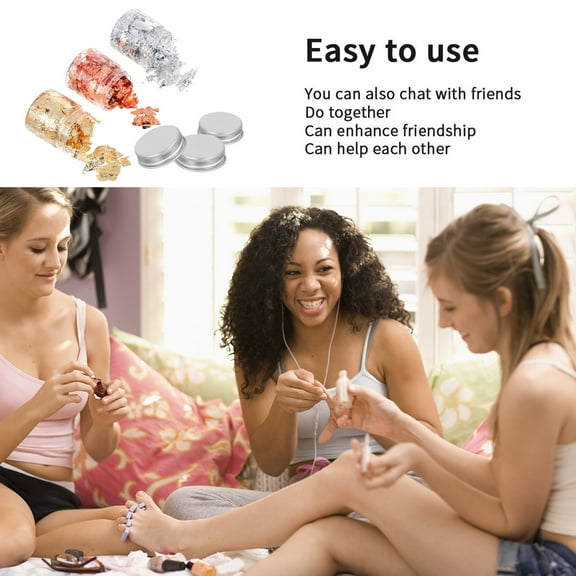 KONTONTY Flake Decoration For Nails Tinfoil Assorted Color 3Pack 1.7In