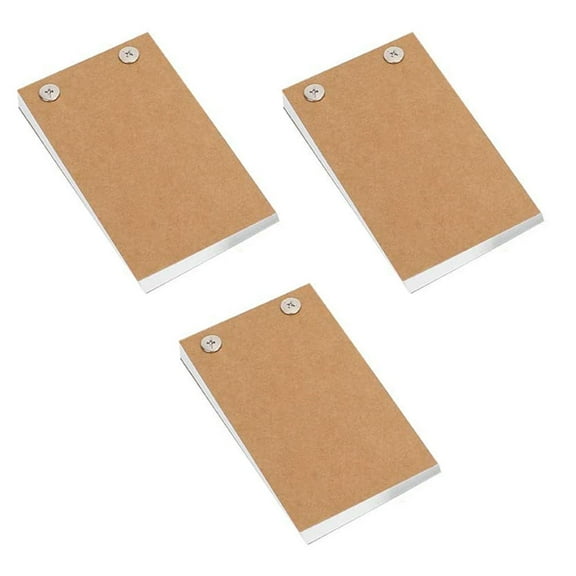 KONTONTY 3 Pcs Multipack Notebook Blank Notepads Office 11.5X6.5CM Light Brown