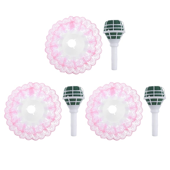 KONTONTY 3 Sets Wedding Bouquet Making Supplies Pink Plastic Wedding Accessory for Brides on Valentines Day