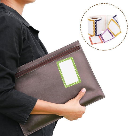 KONTONTY Assorted Color Label Stickers Roll with Writable Name Tags for Daily Organization