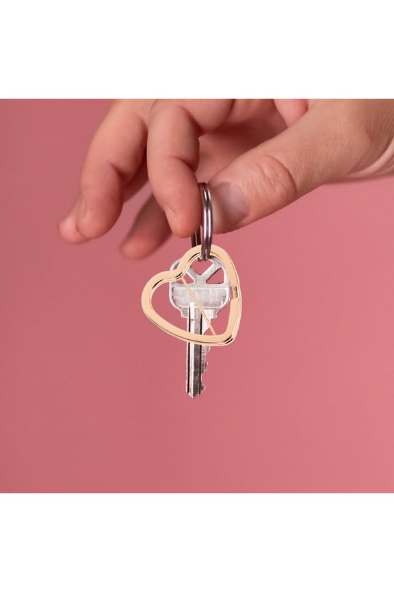 30 Pieces Heart-Shaped Split Key , Golden Metal for Keychains, Craft Projects, and Decoration Accessories