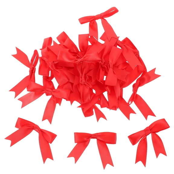 KONTONTY 30 Pieces Small Red Bowknots for Crafts, Boxes, Party Decorations and Wrapping Supplies