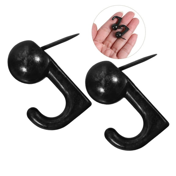 KONTONTY 30pcs Metal Push Pin Hooks for Home Office Fabric Wall Board Silver Decorative Picture Hanging Hooks with Nails