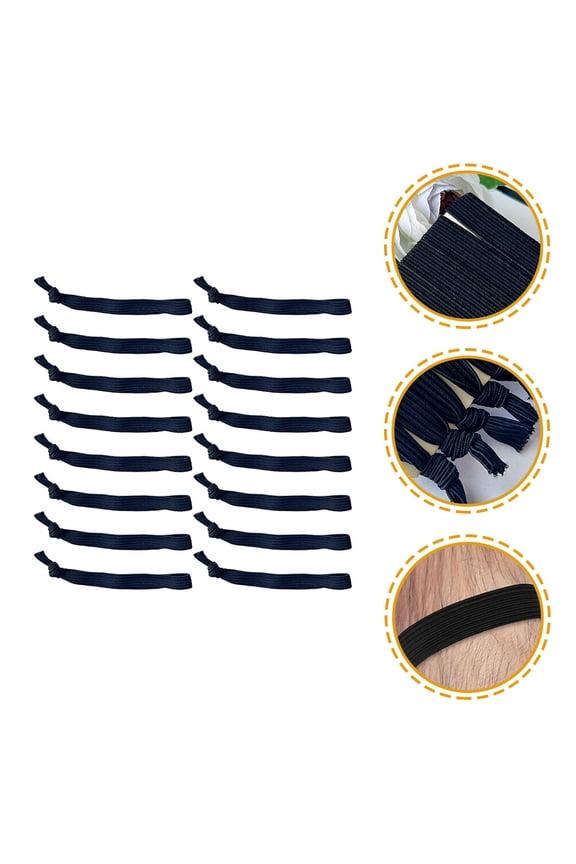 30Pcs Elastic Black Hair Ties Knotted No Crease Ponytail Bands for Decor