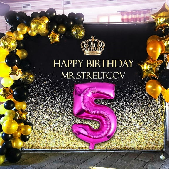 KONTONTY 32 Inch Digital Birthday Foil Balloons Ballons Anniversary Decorations Festive