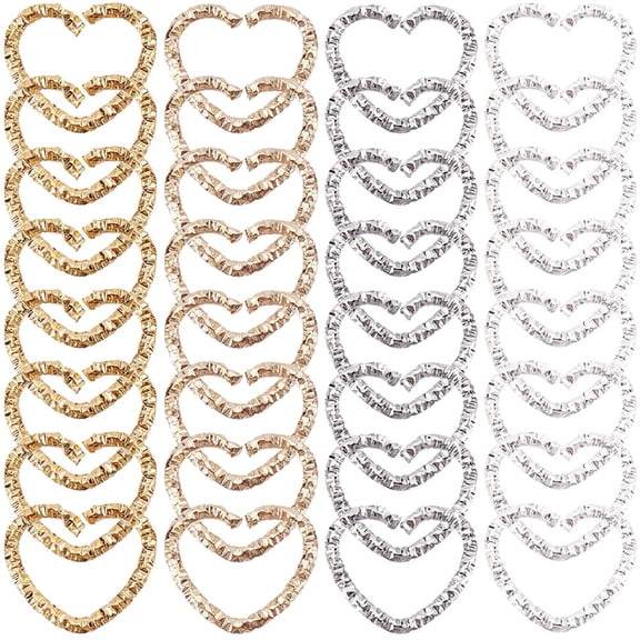 KONTONTY 320Pcs Heart Linking Rings for Jewelry Making Assorted Color Metal Jump Rings for DIY Crafts