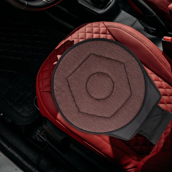 KONTONTY Versatile Rotating Seat Cushion Coffee Color for Car Use with Sturdy Comfortable Support